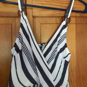 American Eagle striped jumpsuit